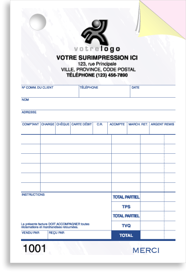 Facture format moyen pour distributrice Image